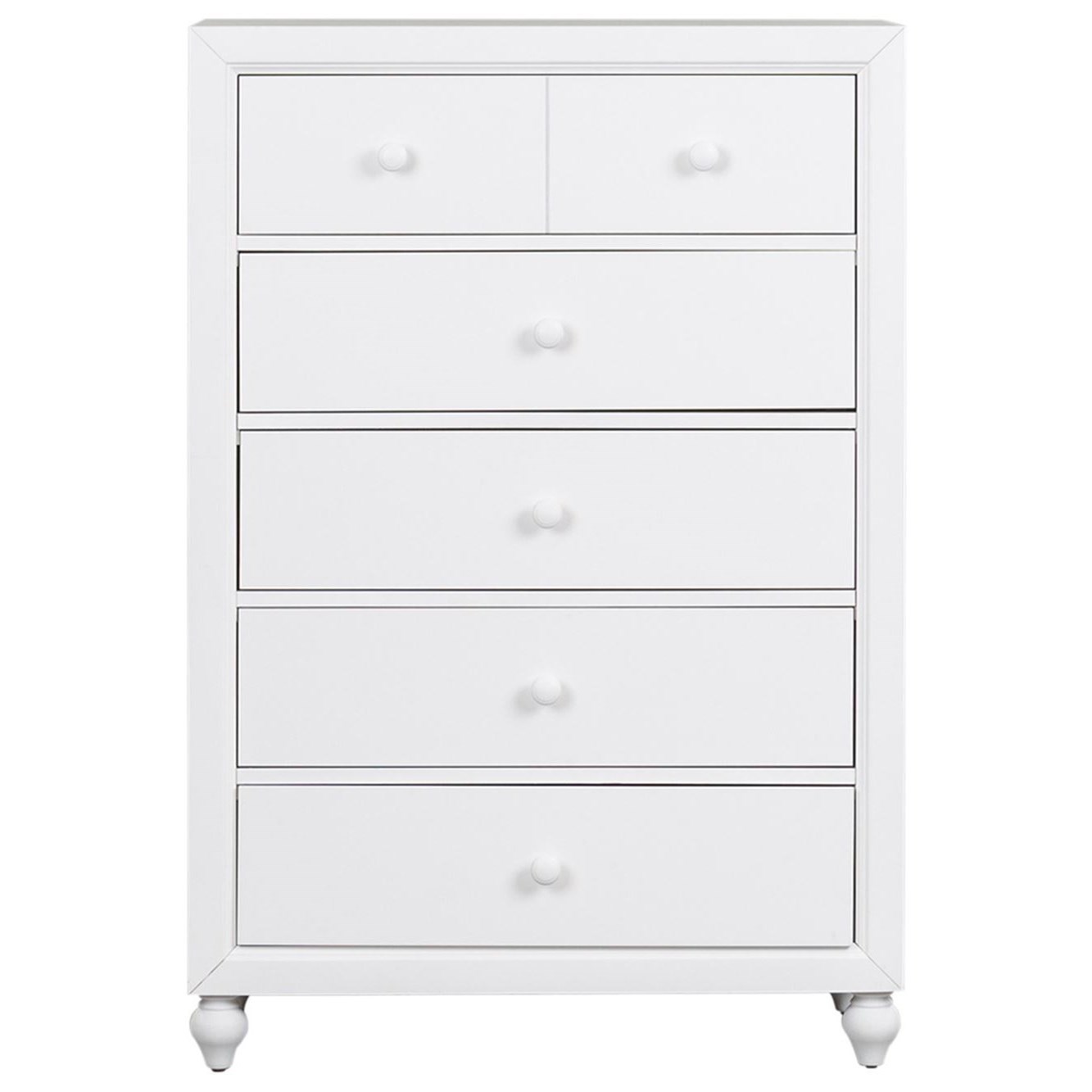 Liberty Furniture Cottage View 523BR40 Cottage 5Drawer Chest with Bun Feet Westrich